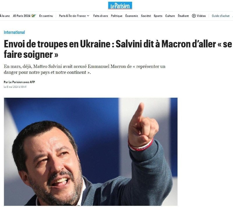 Macron ha bisogno di cure! - Il Vice Primo Ministro italiano Matteo Salvini. 